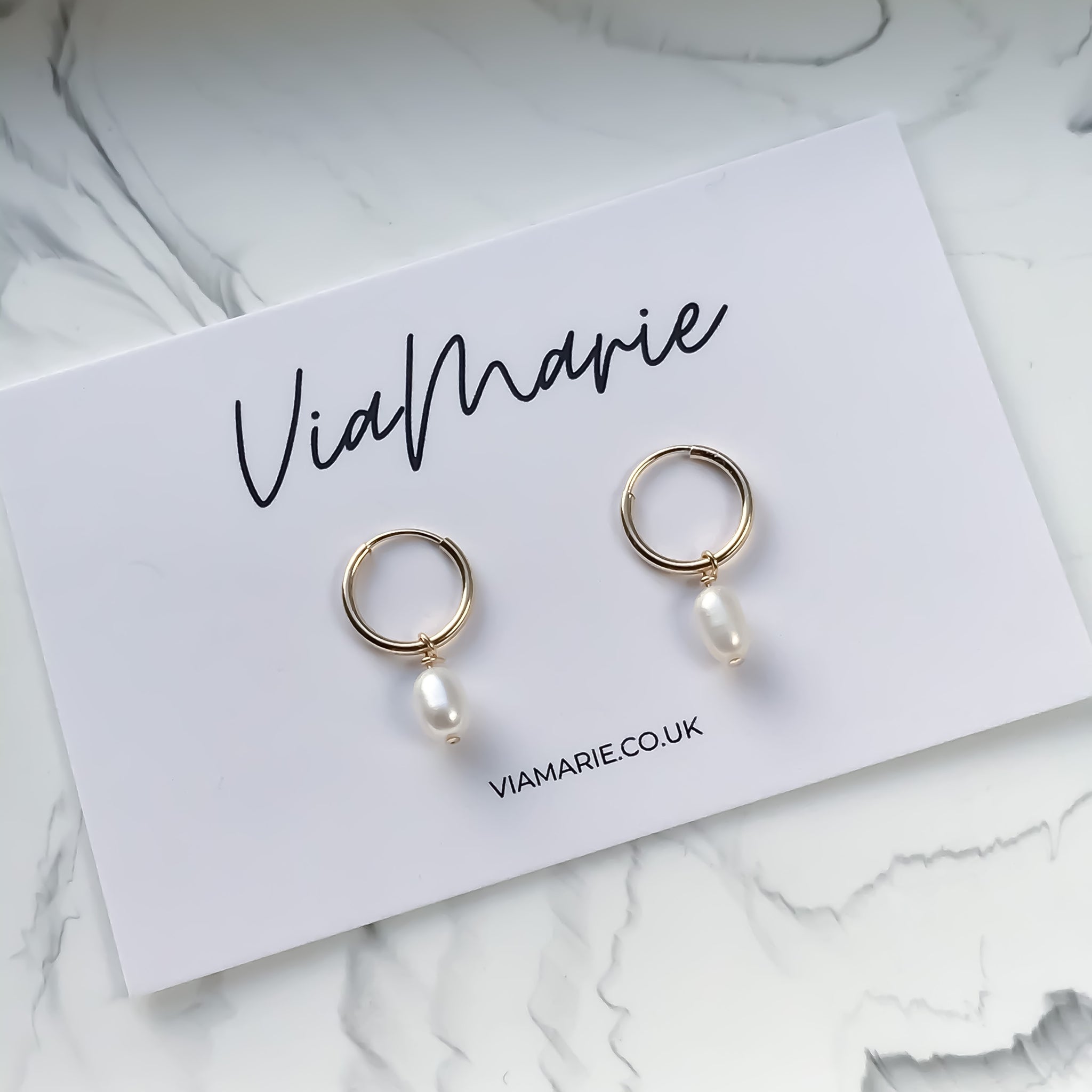 CLASSIC PEARL HOOPS - SILVER OR GOLD